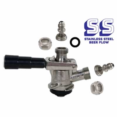 "D" Sanke Tap with MFL Tailpieces - SS probe - ALL STAINLESS! / "D" Sanke Tap with MFL Tailpieces - SS probe - ALL