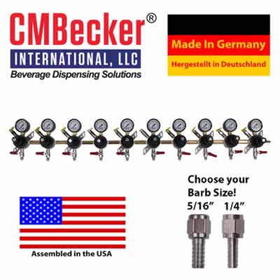 CMB Beer CO2 Regulator, 10 Body Secondary - CMBecker International (Alternate View 2)