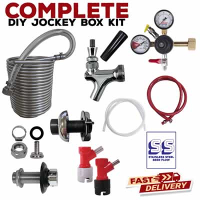 1 Faucet Pin Lock Jockey Box Kit with 50' Stainless Steel Coil - All Stainless Beer Flow DIY Setup (Alternate View 2)