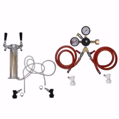 2 Faucet Tower Homebrew Kegerator Kit / 2 Faucet Tower Homebrew Kegerator Kit