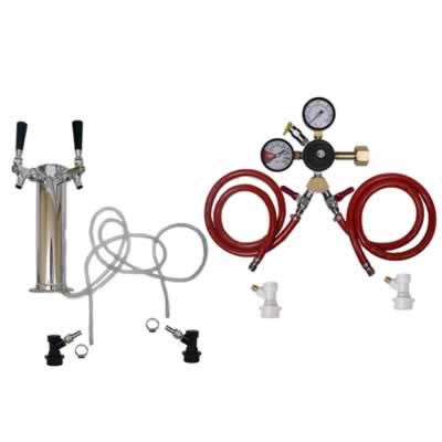 2 Faucet Tower Homebrew Kegerator Kit
