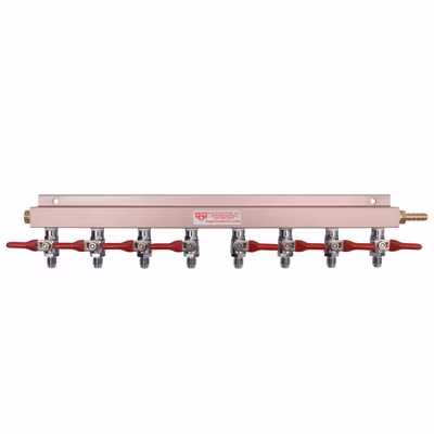 Air Distributor - 8-Way with Check Valves & Shutoffs / Air Distributor - 8-Way with Check Valves & Shutof