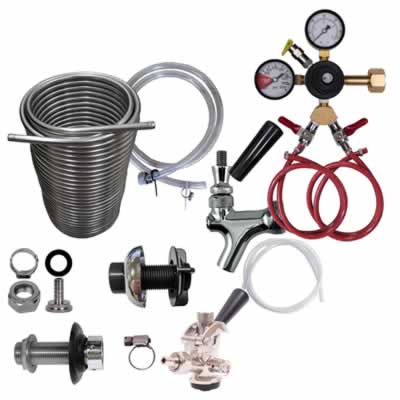 DIY Two Faucet Jockey Box Kit with 70' Stainless Steel Coils and All Stainless Beer Flow / Two Faucet Jockey Box Kit, 70' Coils, All Stainles
