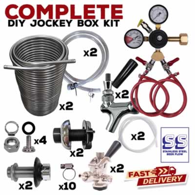 DIY Two Faucet Jockey Box Kit with 70' Stainless Steel Coils and All Stainless Beer Flow (Alternate View 2)