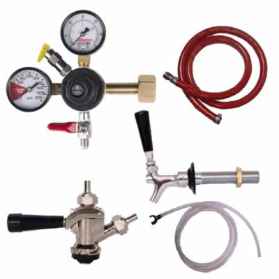 Single Tap Kegerator Conversion Kit with Dual Gauge Regulator / Kegerator Conversion Kit - 1 Tap