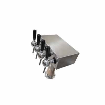 Four Faucet T Tower with 4 CMB SS Rotary Valves, Stainless Shanks (Alternate View 2)