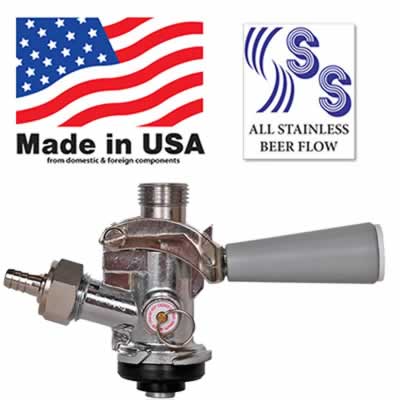 Taprite "D" American Sanke Coupler, Grey Lever Type, all stainless steel (Alternate View 2)