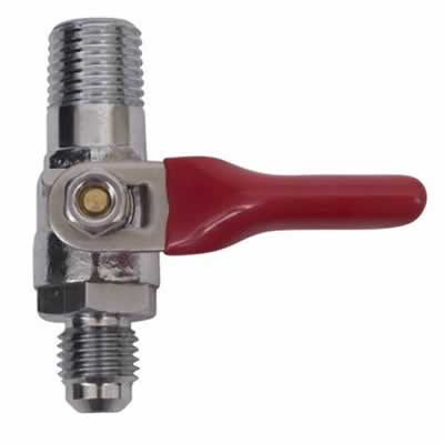 Brass Shutoff Valve with Check Valve - 1/4" MPT x 1/4" MFL / Shutoff with Check Valve