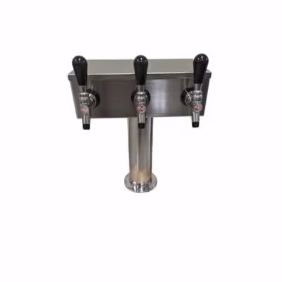 Three Faucet T tower with 3 CMB Stainless Steel V3S Faucets with Short Nozzle / Three Faucet T tower with 3 CMB Stainless Steel V3