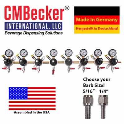CMB Beer CO2 Regulator, 8 Body Secondary - CMBecker International (Alternate View 2)