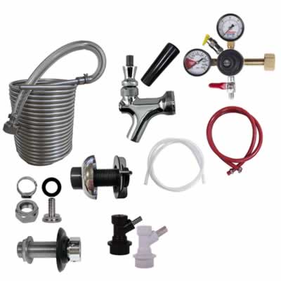 DIY One Faucet Homebrew Ball Lock Jockey Box Kit with 50' Stainless Steel Coil / One Faucet Homebrew Ball Lock Jockey Box Kit, 50'