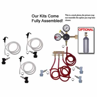 3 Faucet Basic Homebrew Kegerator Kit (Alternate View 2)