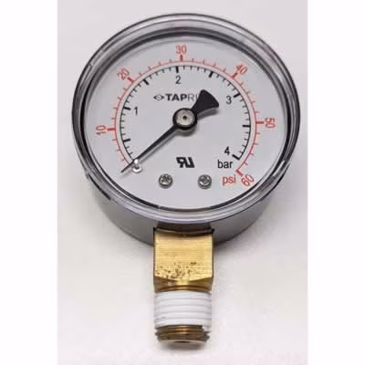 Taprite Replacement 0-60 PSI Regulator Pressure Gauge / Regulator Gauge, 0-60 Taprite Brand