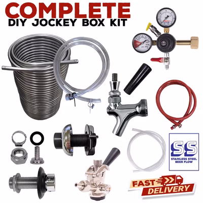 DIY Single Faucet Jockey Box Kit with 70' Stainless Steel Coil - All Stainless Beer Flow (Alternate View 2)