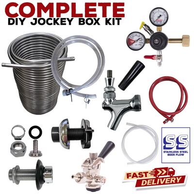 DIY Single Faucet Jockey Box Kit with 70' Stainless Steel Coil - All Stainless Beer Flow (Alternate View 2)
