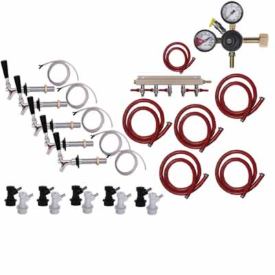5 Faucet Fridge Homebrew Kegerator Kit / 5 Faucet Fridge Homebrew Kegerator Kit