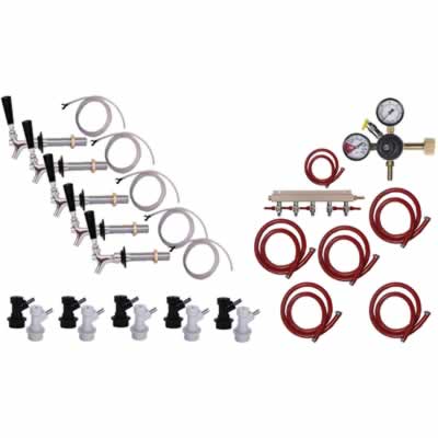 5 Faucet Fridge Homebrew Kegerator Kit (Alternate View 2)