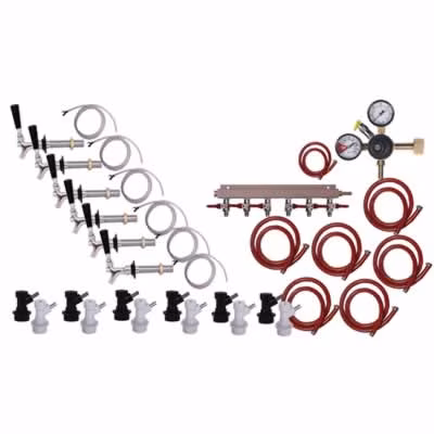 6 Faucet Fridge Homebrew Kegerator Kit / 6 Faucet Fridge Homebrew Kegerator Kit