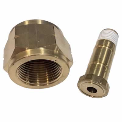 Nipple & Nut Set for Russian CO2 Cylinders - Left-Hand Thread Regulator Adapter (Alternate View 2)