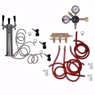 3 Faucet Tower Homebrew Kegerator Kit / 3 Faucet Tower Homebrew Kegerator Kit