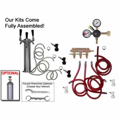 3 Faucet Tower Homebrew Kegerator Kit (Alternate View 2)