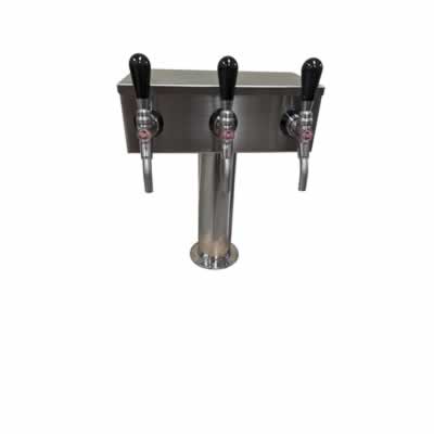 Three Faucet T tower with 3 CMB Stainless Steel V3S Faucets w/ SS Bent Nozzle / Three Faucet T tower with 3 CMB Stainless Steel V3
