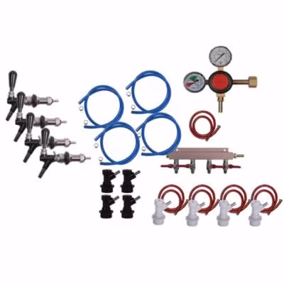 4 Faucet Fridge Conversion Kit with Flow Control Faucets / 4 Faucet Fridge Flow Control Kit