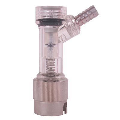 Pin Lock Check Valve Gas Disconnect 1/4" Barb w/ Metal Collar / Pin Lock Check Valve Gas Disconnect 1/4" Barb