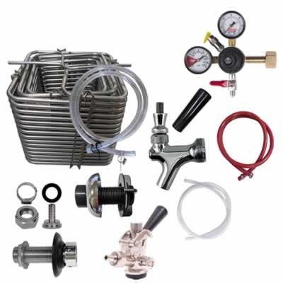 Single Faucet Jockey Box Kit with 120' Stainless Steel Coil - All Stainless Beer Flow DIY Kit / One Faucet Jockey Box Kit, 120' Coil, All Stainles