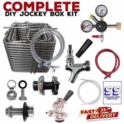 Single Faucet Jockey Box Kit with 120' Stainless Steel Coil - All Stainless Beer Flow DIY Kit (Alternate View 2)