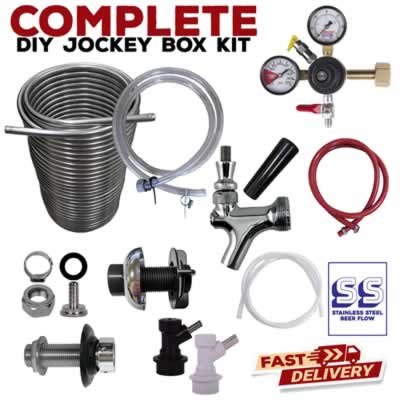 1 Faucet Homebrew Jockey Box Kit with 70' Stainless Steel Coil - Ball Lock DIY Setup (Alternate View 2)