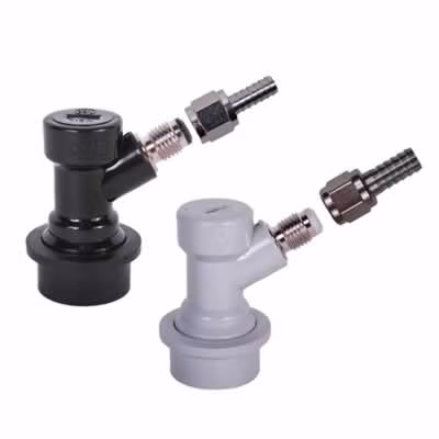 Ball Lock Disconnect Set w/ Swivel Nuts / MFL Gas/In (5/16" Barb) and Liquid/Out (1/4" Barb) / Ball Lock Disconnect Set w/ Swivel Nuts
