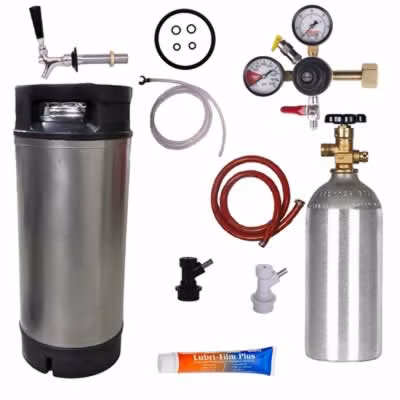 Complete Fridge Homebrew Kegging Kit | Includes Premium Keg, 5# CO2 Cylinder, & Lots More! / Complete Fridge Homebrew Kegging Kit | Includes Pr