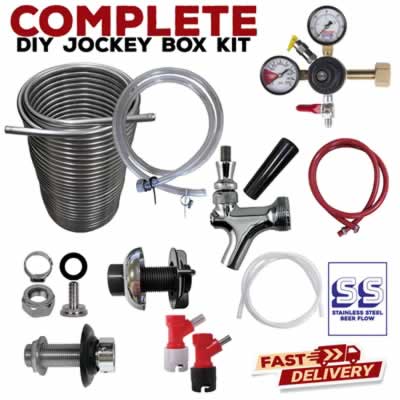 1 Faucet Homebrew Pin Lock Jockey Box Kit with 70' Stainless Steel Coil - DIY Setup (Alternate View 2)