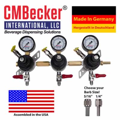 CMB Beer CO2 Regulator, 3 Body Secondary  - CMBecker International (Alternate View 2)