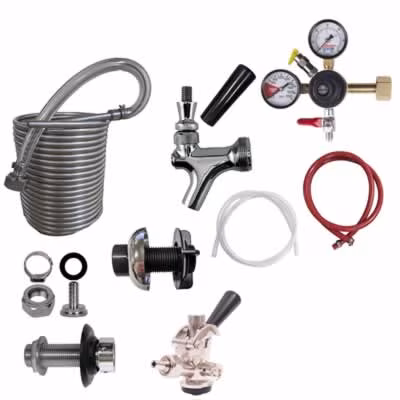 One Faucet Jockey Box Kit with 50' Coil - All Stainless Steel Beer Flow DIY Kit / One Faucet Jockey Box Kit, 50' Coil, All Stainless