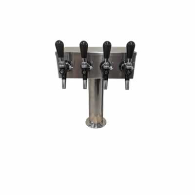 Four Faucet T Tower with 4 CMB Flow Control X1 Faucet and  Shanks / Four Faucet T Tower with 4 CMB Flow Control X1 Fau