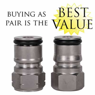 Ball Lock Keg Posts with Poppets for Cornelius and AEB Kegs - Gas In, Liquid Out, or Pair (Alternate View 2)