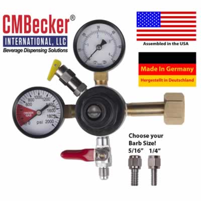 CMB Commercial CO2 Beer Gas Regulator - Dual Gauge (Alternate View 2)