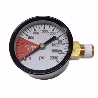 High-Pressure CO2 Regulator Gauge, 0-2000 PSI, Left Hand Thread / Regulator Gauge, 0-2000, Left hand thread
