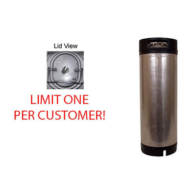 Used 5 Gallon Ball Lock Cornelius Keg - Pepsi Style with Racetrack Lid for Homebrew (Alternate View 2)