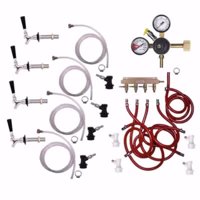 4 Faucet Fridge Homebrew Kegerator Kit / 4 Faucet Fridge Homebrew Kegerator Kit