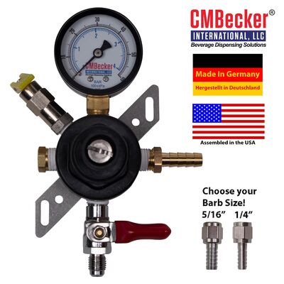 CMB Beer CO2 Regulator, 1 Body Secondary  - CMBecker International (Alternate View 2)