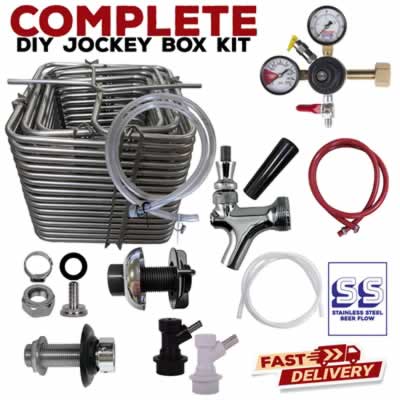 One Faucet Homebrew Ball Lock Jockey Box Kit with 120' Stainless Steel Coil - DIY Setup (Alternate View 2)