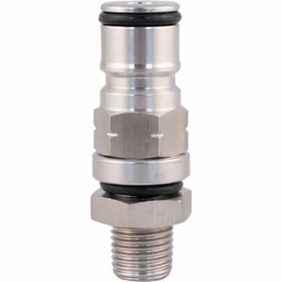 Ball Lock Gas In Post Bulkhead Assembly with Short Threaded Dip Tube / Ball Lock Post Bulkhead - Gas "In" Post