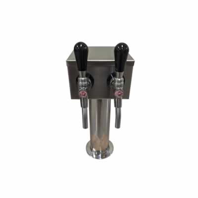 Two Faucet T tower with 2 CMB Stainless Steel V3S Faucets with SS Bent Nozzle / Two Faucet T tower with 2 CMB Stainless Steel V3S