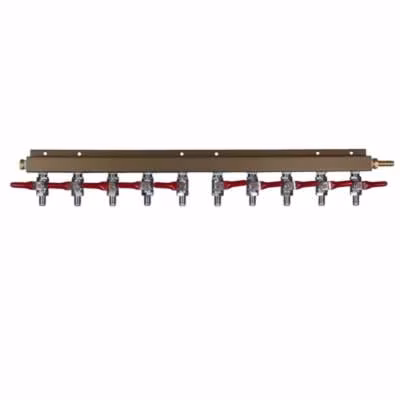 Air Distributor - 10-Way with Check Valves & Shutoffs / Air Distributor - 10-Way with Check Valves & Shuto