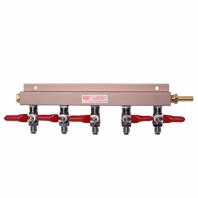 Air Distributor - 5-Way with Check Valves & Shutoffs / Air Distributor - 5-Way with Check Valves & Shutof