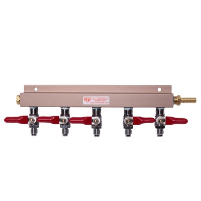 Air Distributor - 5-Way with Check Valves & Shutoffs / Air Distributor - 5-Way with Check Valves & Shutof