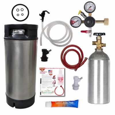 Complete Basic Homebrew Kegging Kit | Includes Premium Keg, 5# CO2 Cylinder, & Lots More! (Alternate View 2)